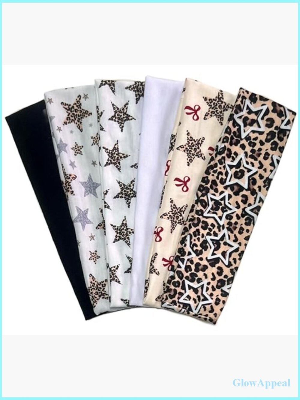 Stretchy Polyester Headbands 6-Pack, 2.2 Inch Wide for Workouts & Fashion